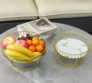 Cesta de Frutas Multifuncional de Alambre Dorado, Cesta Decorativa Moderna para Cocina y Sala de Estar, Cesta de Almacenamiento para Mesa de Comedor - Product Image 4