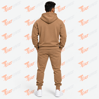 Ensemble sweat-shirt et pantalon de survêtement marron surdimensionné pour homme, imprimé avec le logo « Blessed », style streetwear décontracté, tenue de jogging pour l'automne