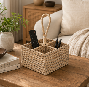 Boîte de rangement multi-compartiments en rotin - Product Image 3