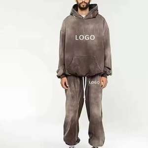 Conjuntos de sudadera y pantalón de chándal con cremallera, efecto deslavado, estilo acid wash, 100% algodón, para hombre, de Pakistán - Product Image 1