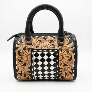 Checkered Vegan Leather Shoulder Bag Women <b>Handbag</b> Zipper Purse Portable Daily Travel Bag Luxurious Look - Product Image 6