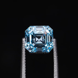 Diamant de laboratoire bleu |   Diamant de culture de laboratoire taille Asscher |   Diamants en vrac pour alliance, bague d'anniversaire, pendentif, boucles d'oreilles - Product Image 1