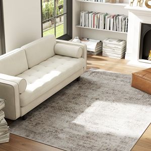 Tappeto in Stile Persiano 5x7 Lavabile in Lavatrice, Antiscivolo, Marrone Chiaro Misto, Tappeto Tradizionale di Media Dimensione per Soggiorno e Camera da Letto - Product Image 3