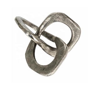 Escultura abstracta de aluminio para oficina y sala de estar, decoración de mesa con aspecto de cadena dorada para estantería y escritorio, Material metálico - Product Image 3
