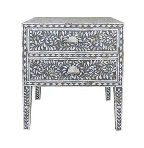 luxury handcrafted home decor Item mother of pearl MOP inlay <b>bedside</b> <b>table</b> for home furniture and decor Vietnam - Product Image 6