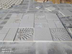 Carreaux muraux en céramique à motif de feuilles tropicales, finition rugueuse, design moderne écologique, pour usage extérieur, hôtel, piscine - Product Image 4