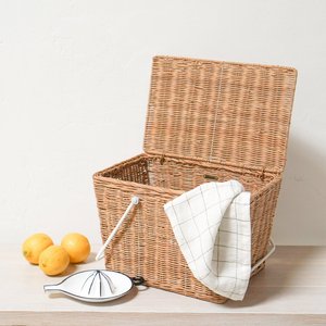Empty Picnic Hamper <b>Basket</b> for Kids Wholesale Handmade Natural Rattan Camping <b>Baskets</b> <b>with</b> <b>Lid</b> - Product Image 4