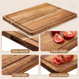 Tagliere Grande in Legno di Acacia Resistente 20*15 Pollici con Scanalatura per Succhi, Spesso, per BBQ e Uso Domestico - Product Image 4