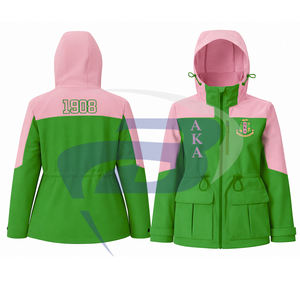 Alfa |   Kapa |   Chaqueta Impermeable Alpha AKA Sorority, Chaqueta Deportiva con Capucha, Chaqueta Impermeable de Alta Calidad para Mujer - Product Image 1