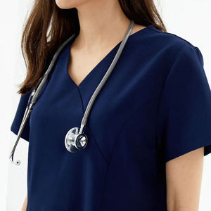 High Quality Fashionable Solid Unisex Breathable Comfortable Spandex Knitted Nurse Hospital Scrub Suit Uniform <b>Sets</b> - Product Image 6