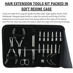 Kit de herramientas de extensión de cabello de bajo costo Clips de sección de separación de cabello agujas gancho de tracción tijera de bucle con herramienta de alicates de microcuentas - Product Image 5
