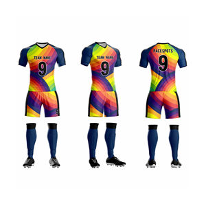 ชุดฟุตบอลมืออาชีพ เสื้อเจอร์ซีย์ฟุตบอล ชุดแข่งขัน ปรับแต่งโลโก้และหมายเลขได้ ระบายอากาศ ป้องกันแบคทีเรีย แห้งเร็ว ผลิตจากโพลีเอสเตอร์ ชุดกีฬา - Product Image 4