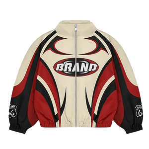 Ensemble de survêtement unisexe à fermeture éclair intégrale, imprimé géométrique, coupe ample, streetwear, printemps, adulte, séchage rapide, polyester - Product Image 5