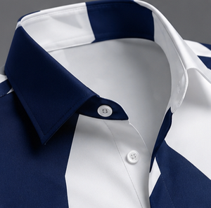 เสื้อเชิ้ตแขนสั้นผู้ชายแบบลำลอง ปกคอพับ เสื้อเชิ้ตฤดูร้อน - Product Image 1