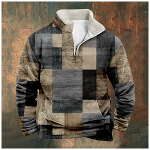 2023 automne hommes pull sweats fermeture éclair polaire à manches longues sweats à capuche Vintage aztèque ethnique Tribal graphiques surdimensionnés hauts-2, - Product Image 5