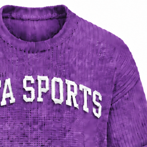 <b>Purple</b> Men Knitted <b>T</b> <b>Shirt</b> Short Sleeve Crew Neck Textured Casual Top Custom Printed Streetwear Summer Fashion Wholesale Apparel - Product Image 6