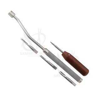Juego de Elevadores Dentales Equinos Offset Tipo Diente de Lobo con Puntas Intercambiables de 4mm, 6mm, 8mm – Instrumentos Veterinarios y Dentales Equinos Premium - Product Image 1