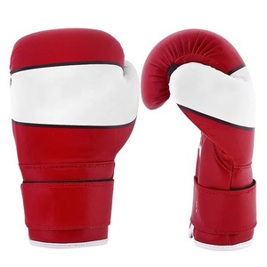 Gants de boxe pour enfants, rouge et blanc, mitaines d'entraînement professionnelles pour arts martiaux, gants de frappe en cuir réglables avec boucle auto-agrippante - Product Image 5