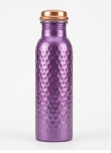 Botella de Agua de Cobre con Textura Martillada, Portátil, para Viajes, Diseño Moderno - Product Image 5