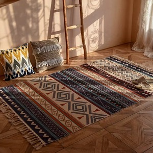 Alfombra de Diseño Retro Bohemio Marroquí de Yute, Tapete Geométrico para Sala de Estar - Product Image 4