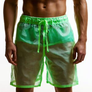 Shorts transparents à cordon de serrage pour homme, 100% polyester, maille transparente, séchage rapide, shorts d'été pour homme, shorts en maille transparente pour homme - Product Image 3