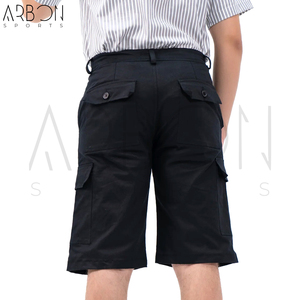 Shorts cargo en toile multi-poches noirs, entièrement personnalisables, fabriqués sur mesure, pour adultes, nouvelle collection 2026, produit tendance - Product Image 5