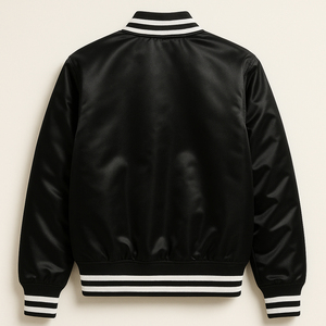 Chaqueta Bomber de satén personalizada para mujer, ropa de abrigo de poliéster con relleno de algodón con letras griegas Delta Sigma Theta bordadas - Product Image 5