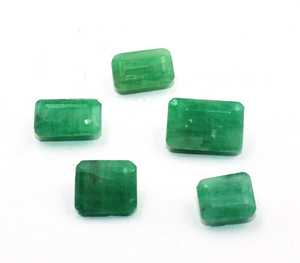 Lote de Piedras Preciosas de Esmeralda Natural, Corte Esmeralda, Piedras Sueltas Pulimentadas, Cabujón Verde para Joyería - Product Image 1