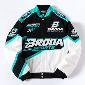 Wholesale 2026 New Arrival Custom logo Embroidery <b>Race</b> <b>Car</b> <b>Jacket</b> Heavy Cotton Oversized Nascar Racing Bomber <b>Jacket</b> for Men - Product Image 4