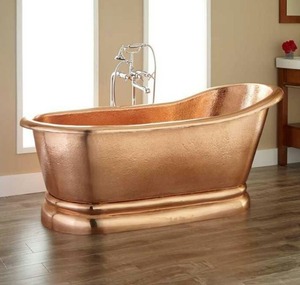 Bañera de cobre hecha a mano, bañera ovalada de lujo para decoración de baño moderno al mejor precio - Product Image 3