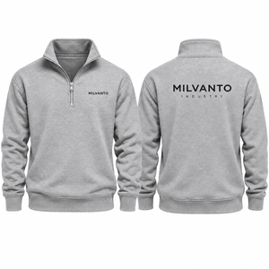 <b>Grey</b> Custom Unisex 100% Cotton Quarter Zip <b>Sweatshirt</b> Premium Cotton Fleece Pullover <b>Men</b> Women Winter Streetwear <b>Sweatshirt</b> - Product Image 1