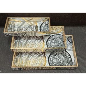 ถาดเสิร์ฟพิมพ์ลาย MDF คุณภาพสูง รุ่น 8 ถาดเสิร์ฟอาหารและเครื่องดื่มตกแต่งอย่างมีสไตล์ สำหรับเสิร์ฟชา กาแฟ และค็อกเทล - Product Image 3