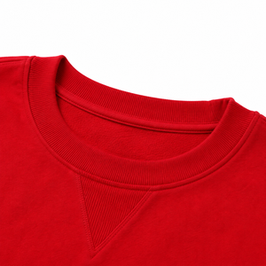 Wholesale OEM ODM Womens Sweatshirts 80% Cotton 20% Polyester 360gsm Red Oversized Blank Crewneck Sweatshirt Casual - Product Image 3