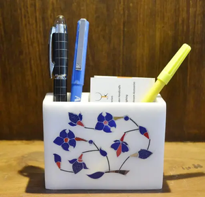 Marble Pen Holder <b>Watch</b> Clock Stationary Bathroom Office Home Marble Pen Holder Indian Supplier Exclusive Pen Holder - Product Image 2