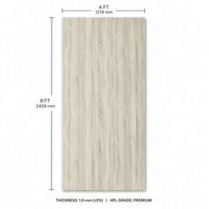 Plaque stratifiée haute pression OSIS pour intérieur, épaisseur 1 mm, surface texturée, gris - 2440x1220 mm, fabriquée en Inde, résistante à la chaleur, pour écoles et cuisines - Product Image 4