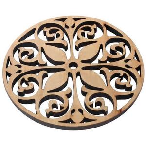 Wholesale Laser Cut Wooden Trivet Heat Resistant Hot Pads Geometric <b>Round</b> Wooden Coaster Dining Table <b>Mat</b> Placemat Wood Trivets - Product Image 2