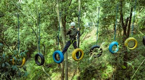 Commercial Outdoor Steel High Ropes Course Adventure Park Equipment Aerial Obstacle Challenge Course Customized 500kg Capacity - Product Image 4
