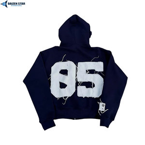 Heavyweight Cotton Zip-Up Hoodie Unisex Premium Fleece Hooded Sweatshirt Winter Plain Dyed Custom Logo Wholesale - Product Image 5