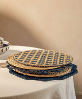 Set de table rond en raphia fait main, en fibres naturelles, élégant, rustique, style ferme, décoration de salle à manger haut de gamme