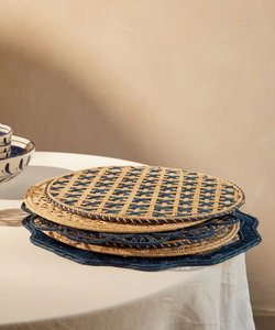 Handmade Natural Fiber <b>Table</b> Mat Stylish <b>Rustic</b> <b>Farmhouse</b> <b>Dining</b> Decor Premium Round Raffia Placemat - Product Image 5