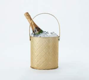 Decorative Brass Ice Basket For Home Bar Stylish Metal Ice Bucket For Cocktail Party Drinks Serving <b>Table</b> Decor - Product Image 2