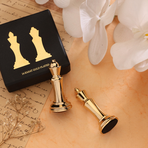 <b>Chess</b> King and Queen Pieces <b>Chess</b> Figurines with Elegant Gold Finish for Tabletop Living Room Office Bookshelf Game Room and Hom - Product Image 3