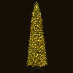 12 Feet Tall Pre-Lit Slim Pencil Christmas <b>Tree</b> Indoor and Outdoor Artificial with <b>Lights</b> - Product Image 2