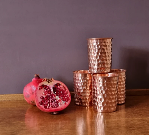 Vaso de Cobre con Base Martillada, Diseño Pulido Brillante, 100% Cobre Natural Puro, Vasos y Tumblers - Product Image 4