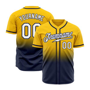 Camiseta de Béisbol con Color Degradado Personalizada, Transpirable, con Estampado y Bordado Personalizados, 100% Poliéster, Talla Grande - Product Image 1