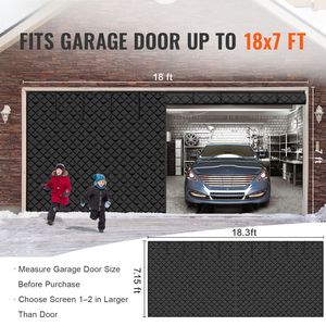 Kit Isolante Magnetico Moderno per Porta Garage 18x7FT, Tenda Termica Invernale in Tessuto Oxford 300D, Tenda Invernale per Porta 18x7FT - Product Image 2