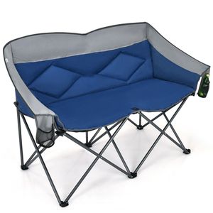 <b>Padded</b> Backrest Folding Camping <b>Chair</b> with Carry Bags for Outdoor Furniture - Product Image 1