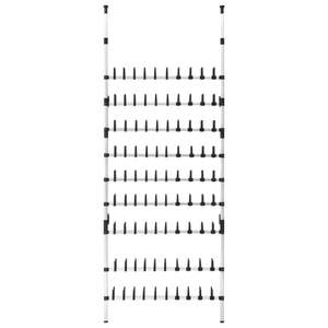 ชั้นวางรองเท้าอะลูมิเนียมสีเงินและสีดำแบบปรับได้ พร้อมพลาสติก ดีไซน์ทันสมัยและสะดวกสบายสำหรับการจัดเก็บ - Product Image 5