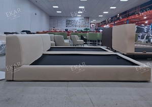 <span class=keywords><strong>Letto</strong></span> Moderno Minimalista <span class=keywords><strong>con</strong></span> Testiera Bassa, Elegante Struttura Imbottita per Camera da <span class=keywords><strong>Letto</strong></span>, Hotel o Appartamento - Product Image 6