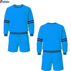 Conjunto de Pantalones Cortos de Punto Rojos de 2 Piezas Estilo Hip Hop, Cuello Redondo, Manga Larga, Color Sólido, Ropa Deportiva Informal Unisex, Transpirable para Primavera/Verano - Product Image 5